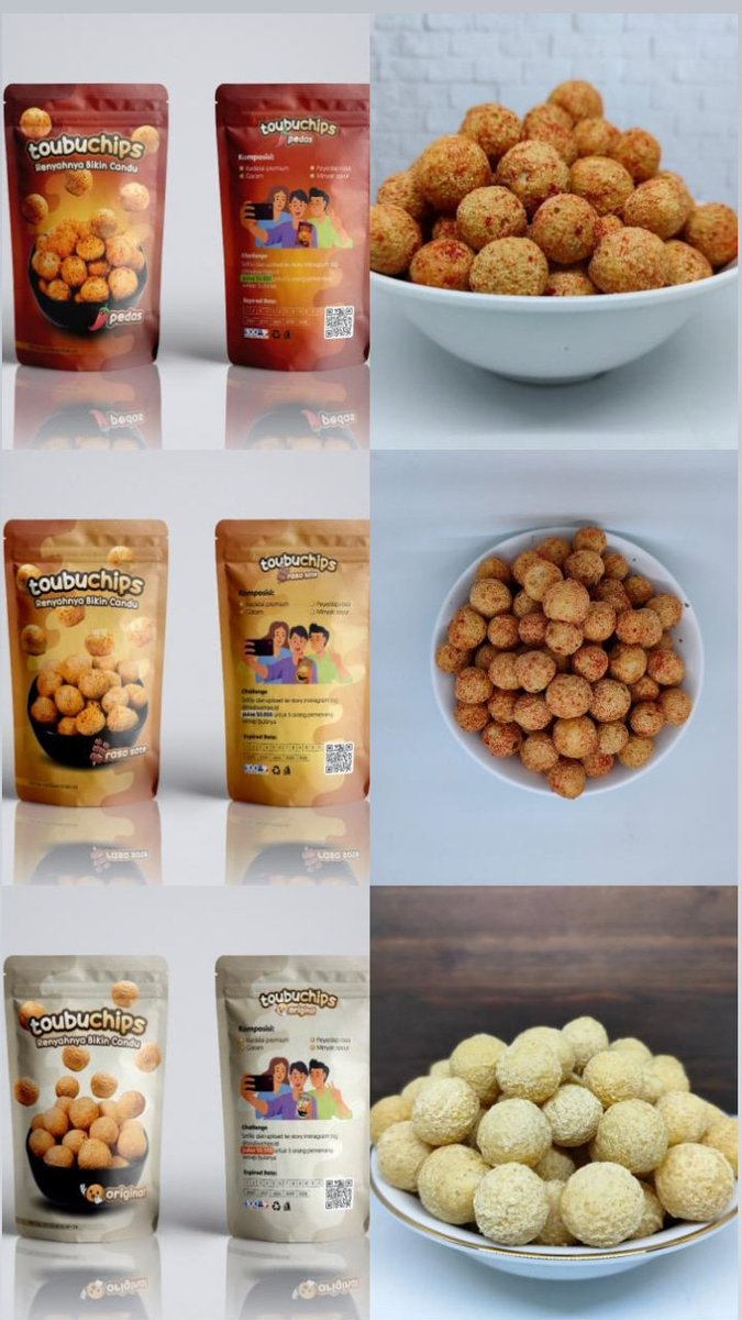 Ready 
Snack kekinian tahu bulat crispy
-rasa sate
-original
-pedas 
Order by wa 081357160158