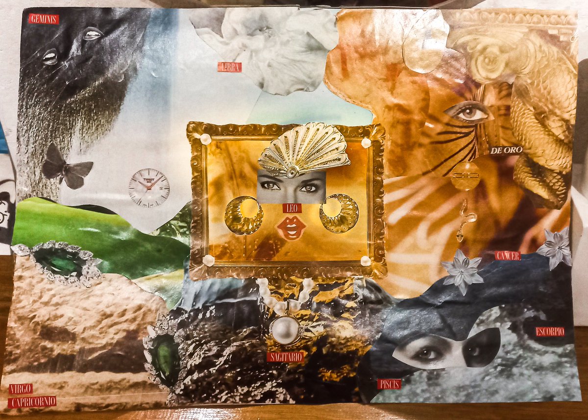 barbieqtpy's tweet photo. Ayer fui a un taller de collage y esto salió 💜🌌✨️ "Autorretrato de mi carta natal"✨️🌌💜 https://t.co/RMt7gp1o0U