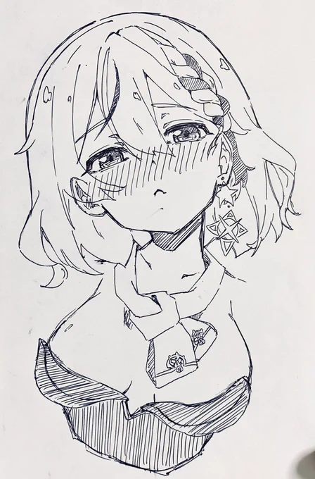 ボールペン一発描き月見さん どこから18タグになるのか分からない… 健全に描いても見た目がえっちでは?🤔 #つきみらすと #ひみつきみらすと