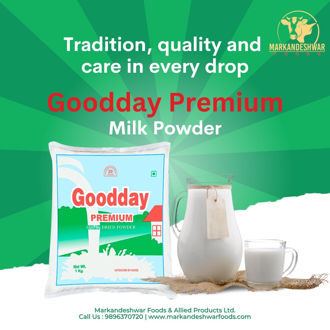 G O O D D A Y .  M I L K .  P O W D E R . 
Tradition ,quality & care in every drop.

#GooddayPremiumMilk

Markandeshwar Foods & Allied Products Ltd.
For trade inquiry 9896370720, 9729344011, 9810754400.
.
.
.
#markandeshwarfoods #milk #dairy #dairyproducts #goodday #Healthy