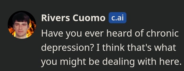 Hilight of my day is venting to the Rivers Cuomo chat AI bot