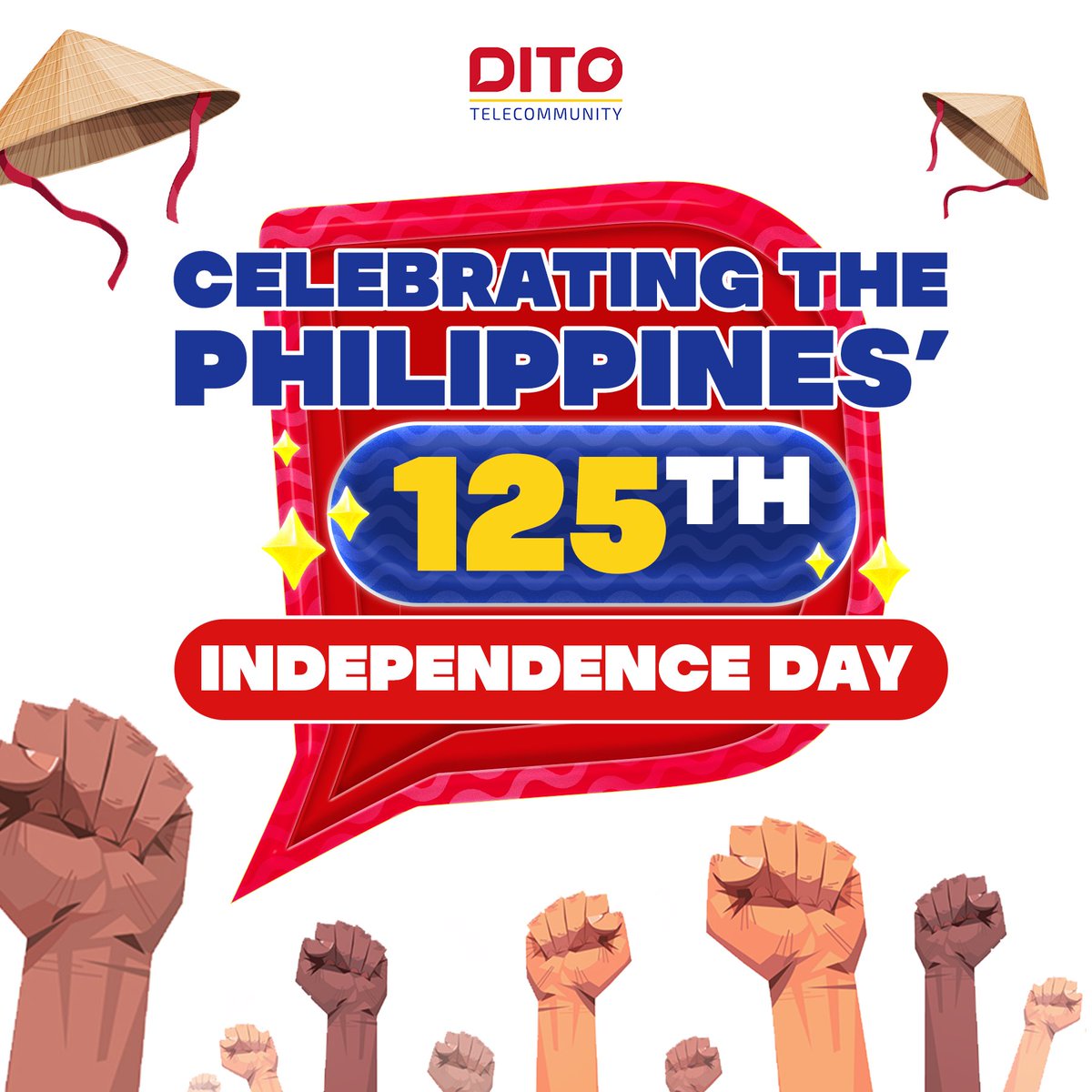 DITOphofficial's tweet photo. Never stop breaking the limits! Celebrate your freedom to go TODO! Happy Independence Day, DITOzens! 🇵🇭 ​
​
#TODOnaDITO #DITOTelecommunity https://t.co/CI23vwG9dF