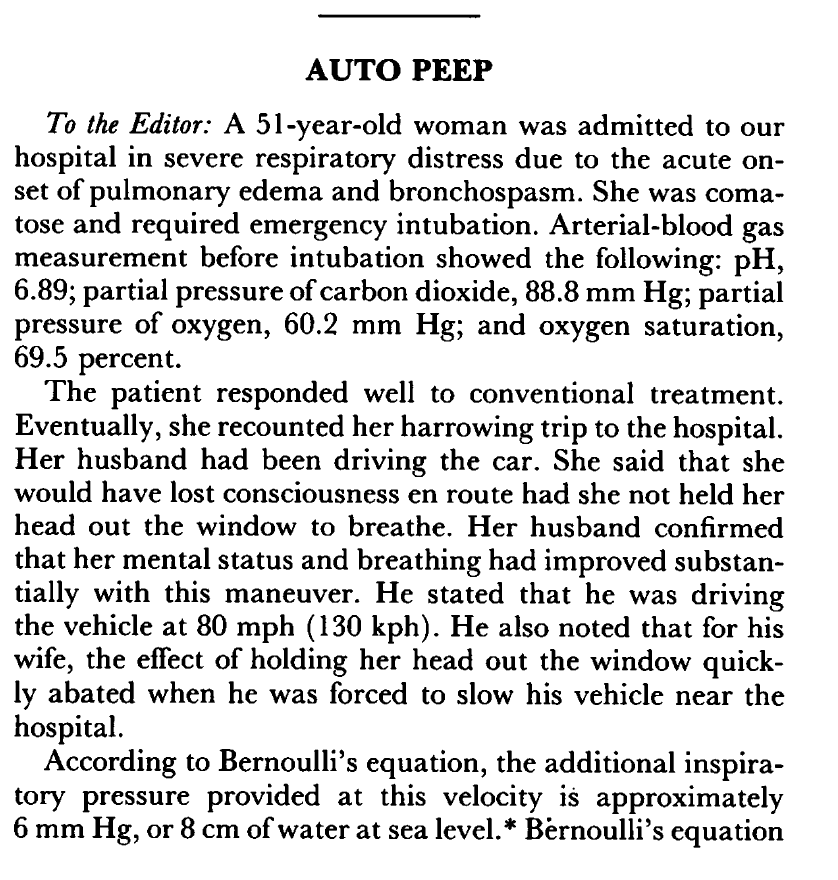 IM_Crit_'s tweet photo. Apparently, the auto-PEEP ICU story sparked many people's interest. So, I should share another classic auto-PEEP story published in NEJM back in 1993. However, the term "auto-" probably originated from something else... Keep reading to find out what I mean: https://t.co/9cp0f72TiI