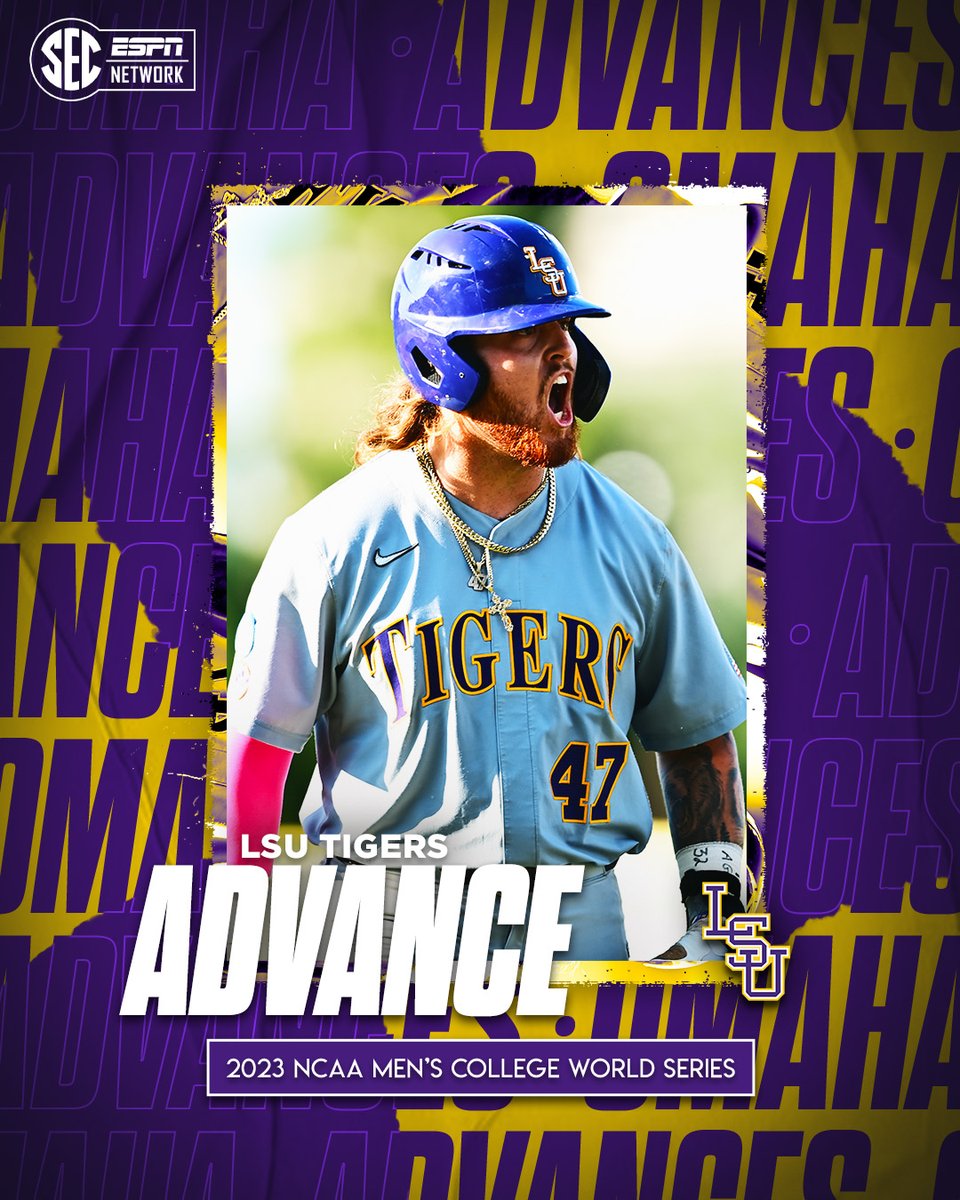LSU IS GEAUXING BACK TO OMAHA‼️

@LSUbaseball advances to the #MCWS for the 19th time, the most of any SEC school 🐯