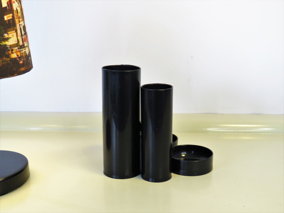 Vintage Pen Holder, Plastic Retro Desk Organizer, Office Utensils, Industrial Desk Office Supply, 6 Dividers, Black Color, Retro Decor, 70s tuppu.net/56ab93e7 #Sales #Home decor #Summerdress #Free shipping #Vintage #Retro #BlackDecor