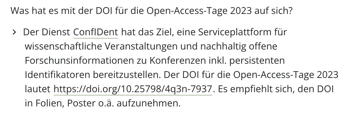 @OATage@openbiblio.social (@oatage) on Twitter photo Kleiner Erinnerungsservice: Noch bis 19.6. läuft die Frist für Poster, Tool-Marktplatz & Moderation bei den #OAT23. 💚Wir freuen uns auf zahlreiche Einreichungen!💛
Wir empfehlen, den (neuen) Konferenz-DOI im Poster einzubinden
🆔 doi.org/10.25798/4q3n-… Kleiner Erinnerungsservice: Noch bis 19.6. läuft die Frist für Poster, Tool-Marktplatz & Moderation bei den #OAT23. 💚Wir freuen uns auf zahlreiche Einreichungen!💛
Wir empfehlen, den (neuen) Konferenz-DOI im Poster einzubinden
🆔 doi.org/10.25798/4q3n-…