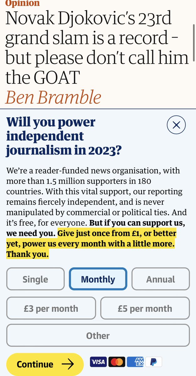 @guardian thinking we’ll donate to read ridiculous (to put it mildly) articles like this one from Ben. 😂🤢🔥