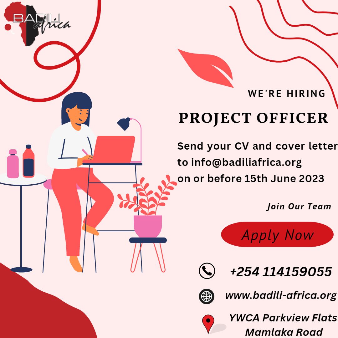 Badili Africa #FeminizingPoliticalSpaces (@badili_a) on Twitter photo Job Alert! We are hiring a Project Officer that will help us in the implementation of our projects. Send your Cover letter and CV to info@badiliafrica.org cc badiliafrika@gmail.com
#badiliafricainitiative
#IkoKaziKE
docs.google.com/document/d/1uo… Job Alert! We are hiring a Project Officer that will help us in the implementation of our projects. Send your Cover letter and CV to info@badiliafrica.org cc badiliafrika@gmail.com
#badiliafricainitiative
#IkoKaziKE
docs.google.com/document/d/1uo…