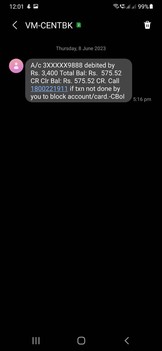 MAYANK0292's tweet photo. My account is not in #CentralBankOfIndia but the message of one account is coming on my mobile number since last few years.I have also complained many times but nothing happened. A/c is opened and operated from Fatehpur Branch , U.P. Kindly check and correct.
@centralbank_in https://t.co/Nc30J5mX9t