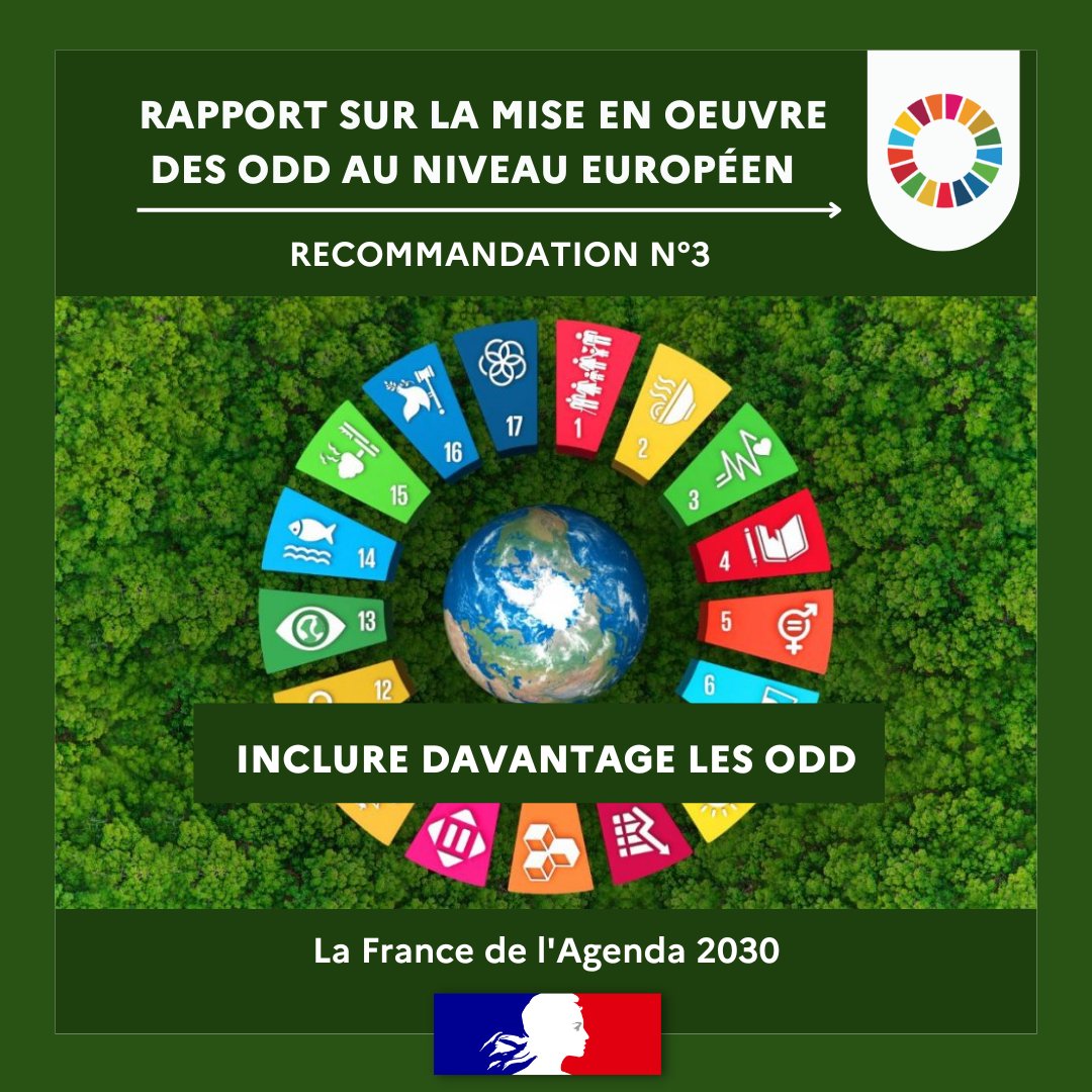 🎈La 3ème recommandation du rapport sur la mise en œuvre des #ODD à  l'échelle européenne🇪🇺, consiste à inclure davantage les #ODD. ☝️

🧐Découvrez-en plus ici➡️agenda-2030.fr/a-la-une/actua…
#Agenda2030