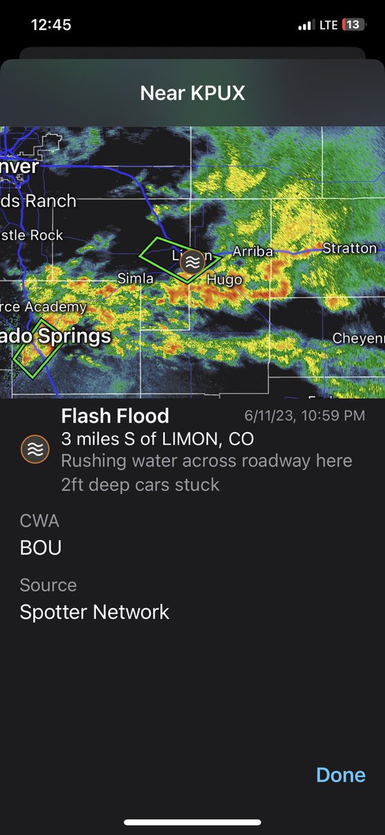 Dakota McGee on Twitter "Strong Flash Flooding for the Limon CO areas, especially just South on