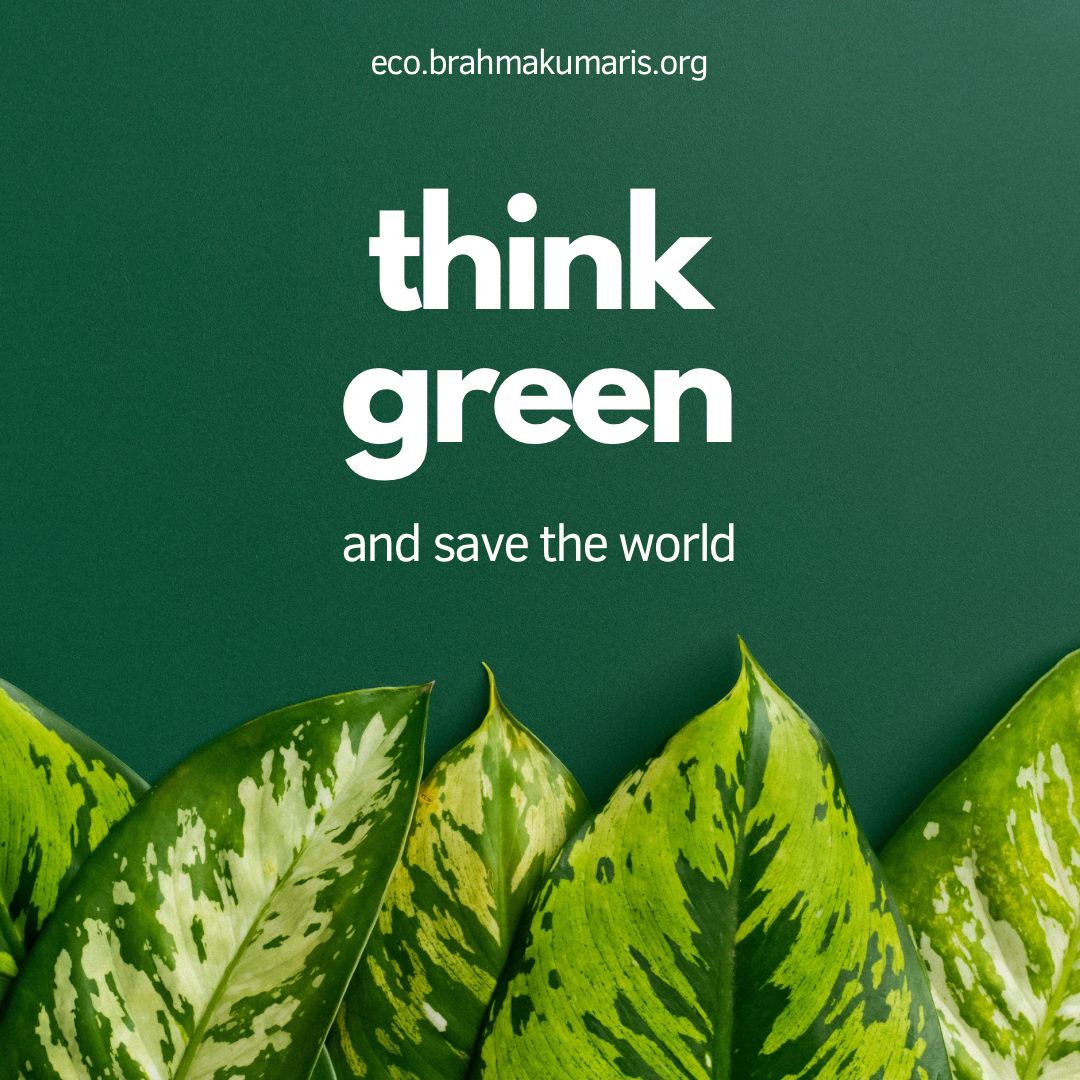 Think green and save the world. #UNFCCC
#COP26 #ClimateJustice #climatecrises @EcoBrahmaKumari
