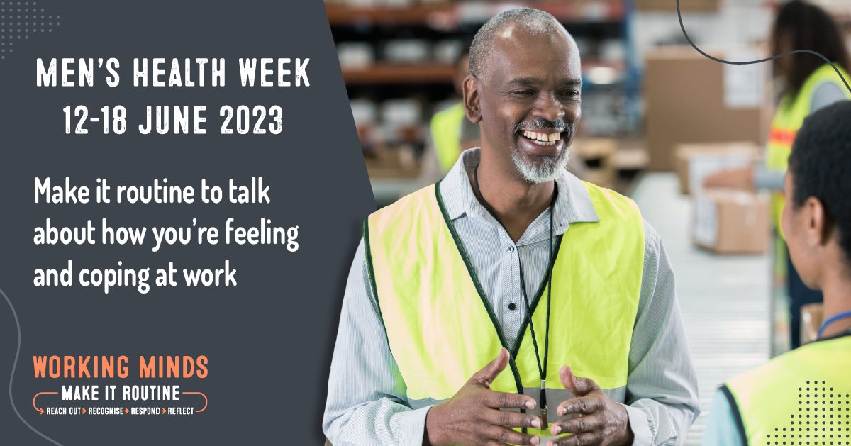 Make it routine to talk about how people are feeling and coping at work to help reduce stigma and encourage people to talk about their problems earlier. If you’re finding it difficult, see our step-by-step Talking Toolkit hse.gov.uk/stress/talking… #menshealthweek @MensHealthForum