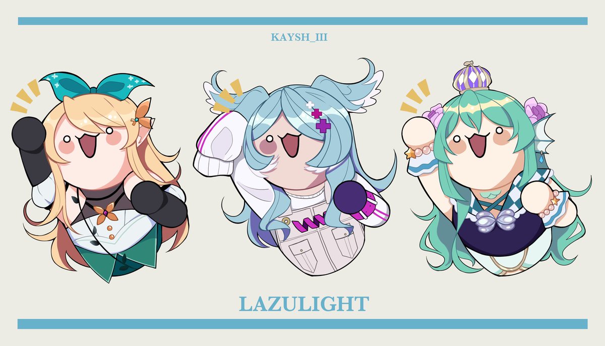 Lazulight Chibis :) 🧚‍♀️ 🐠 ⛅️ 
#LazuLight #PomuProp #pendorART #Ryugraphics #PomuPaint #Finanart 
 
PNG LINK: drive.google.com/drive/folders/…

HOPE YALL LIKE IT 💖