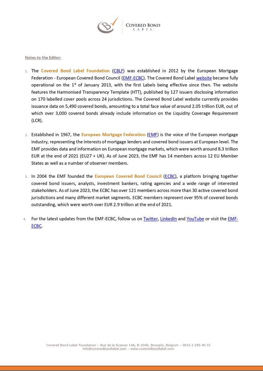 The Covered Bond Label Foundation (CBLF) is pleased to announce that UniCredit Bank Czech Republic and Slovakia <a href="/UniCredit_CZSK/">UniCredit Bank</a> has joined the Covered Bond Label, which now counts a total of 127 issuers and 170 cover pools in 24 jurisdictions.