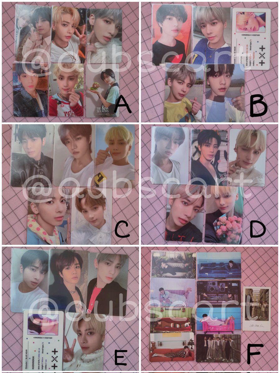 aubscart's tweet photo. UPDATE! 

WTS LFB PH
rush sale!

TXT random photocards
Each Set = P500
*except for Set F = 150

tags* Yeonjun Soobin beomgyu taehyun huening kai tomorrow by together tubatu pc poca sg2021 temptation fight or escape minisode 1 2 Thursdays child fanlive blue hour vr sg22 https://t.co/W5DkAcDYG8
