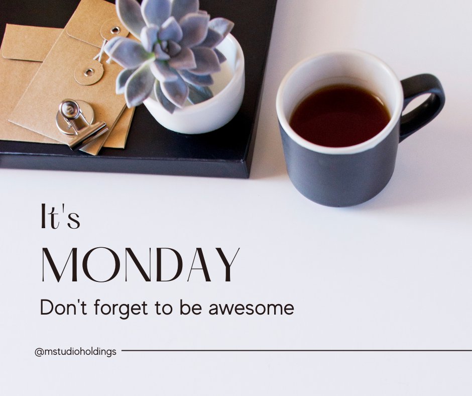 mstudioholdings's tweet photo. Hey, I know it’s Monday. But it’s also a new day and a new week. And in that lies a new opportunity for something special to happen. https://t.co/RjFyRNUvCX