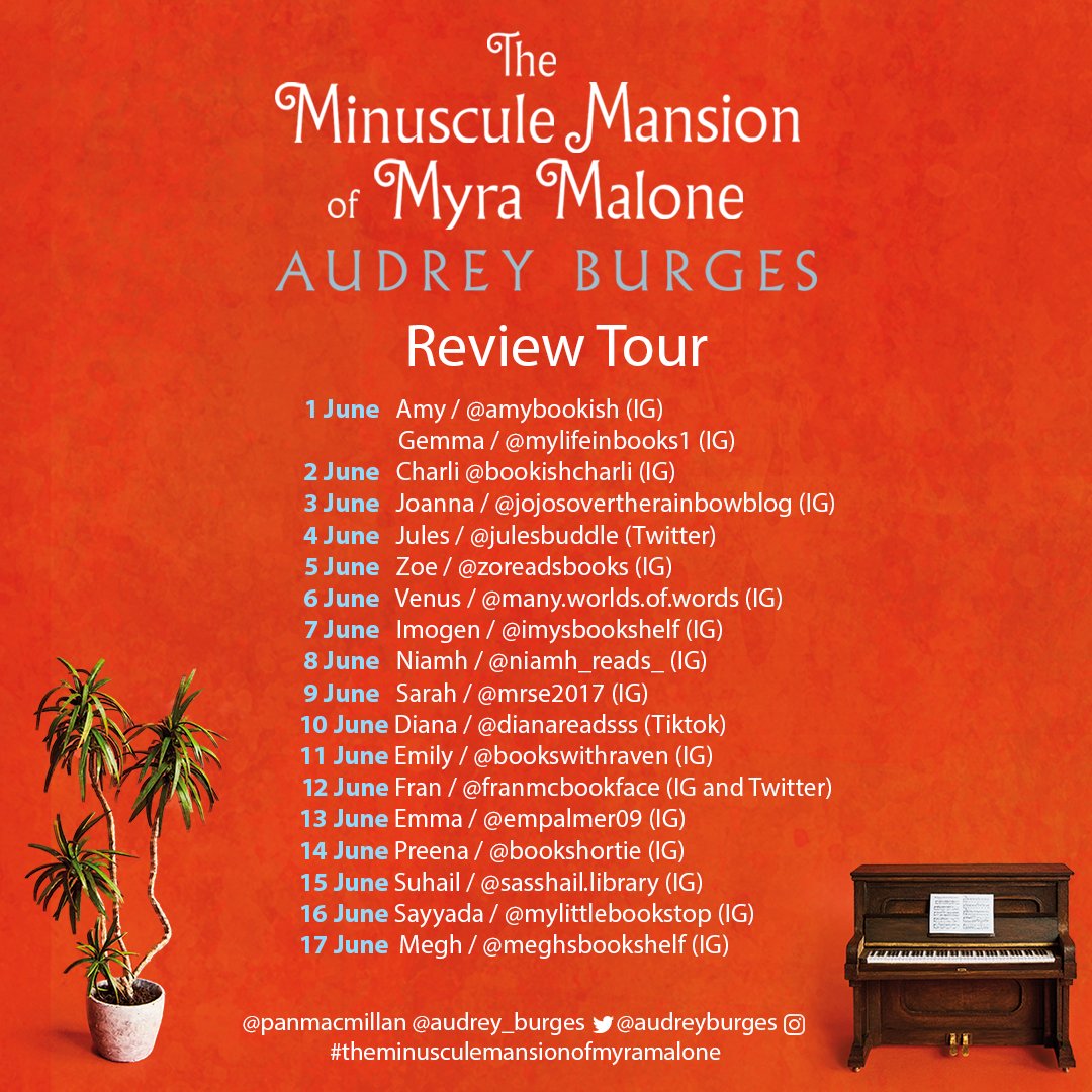 Welcome to my spot on the blog tour for this lovely little read - The Miniscule Mansion of Myra Malone by @Audrey_Burges 

You can read my review here and look out for your chance to win a copy of the book

franmcbookface.co.uk/2023/06/12/the…