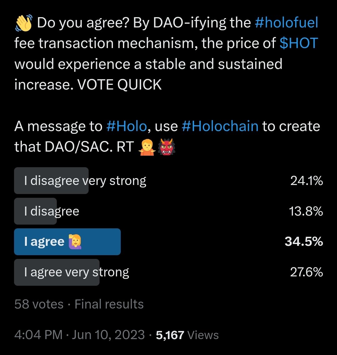 🚨 👋 The #holofamily group that agrees to make the #holofuel an uncompromisable, community owned, #holochain #DAO is 2,5x bigger then those who like to see it centralized around #Holo. It ain't our democracy, it's their corporacy! 🤷 (we need your #WEF attention!?) 🚨