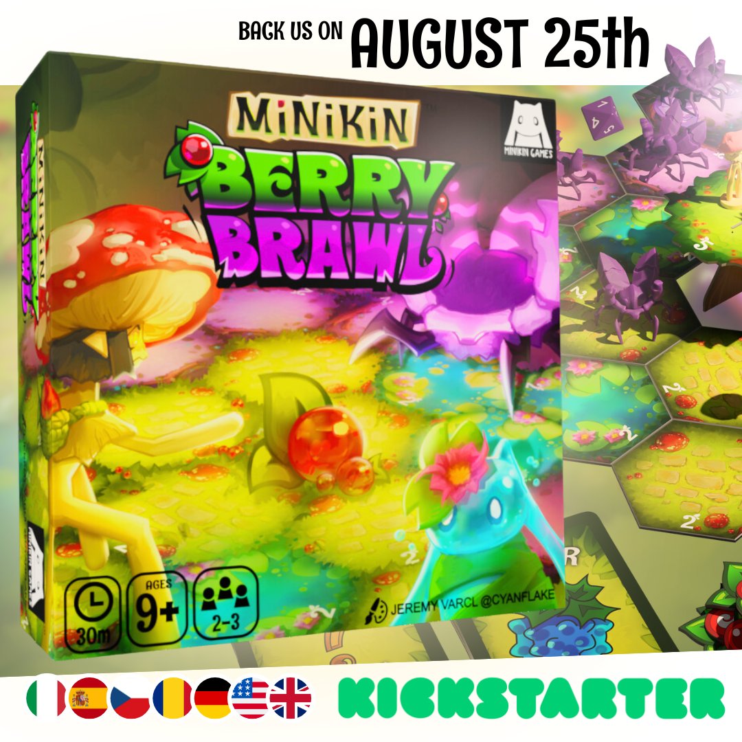 KICKSTARTER 25TH AUGUST! 😲

Save the date! Minikin Berry Brawl will be releasing a Kickstarter 25th of August. The grand reveal will happen at #tabletopscotland2023 🌿

All likes, follows and shares are appreciated. Spread the word, we have a lot of news still coming..🌱