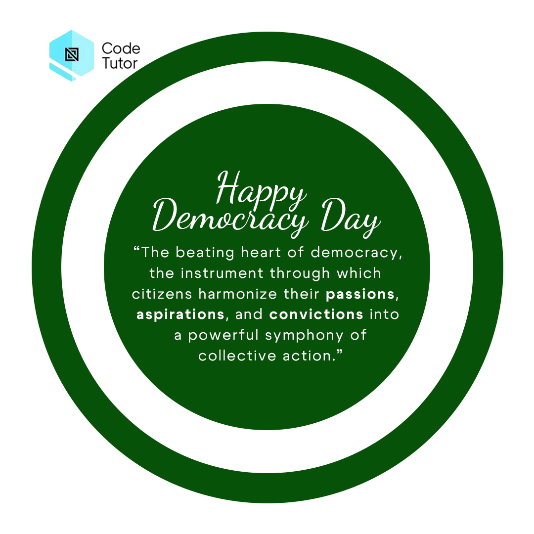 Today, we raise the flag of our nation as we celebrate our freedom and all we have achieved. Happy Democracy Day Nigeria from all of us at CodeTutorNG.

#nerdzfactory
#codetutor
#codetutorng
#democracyday 
#Nigeria