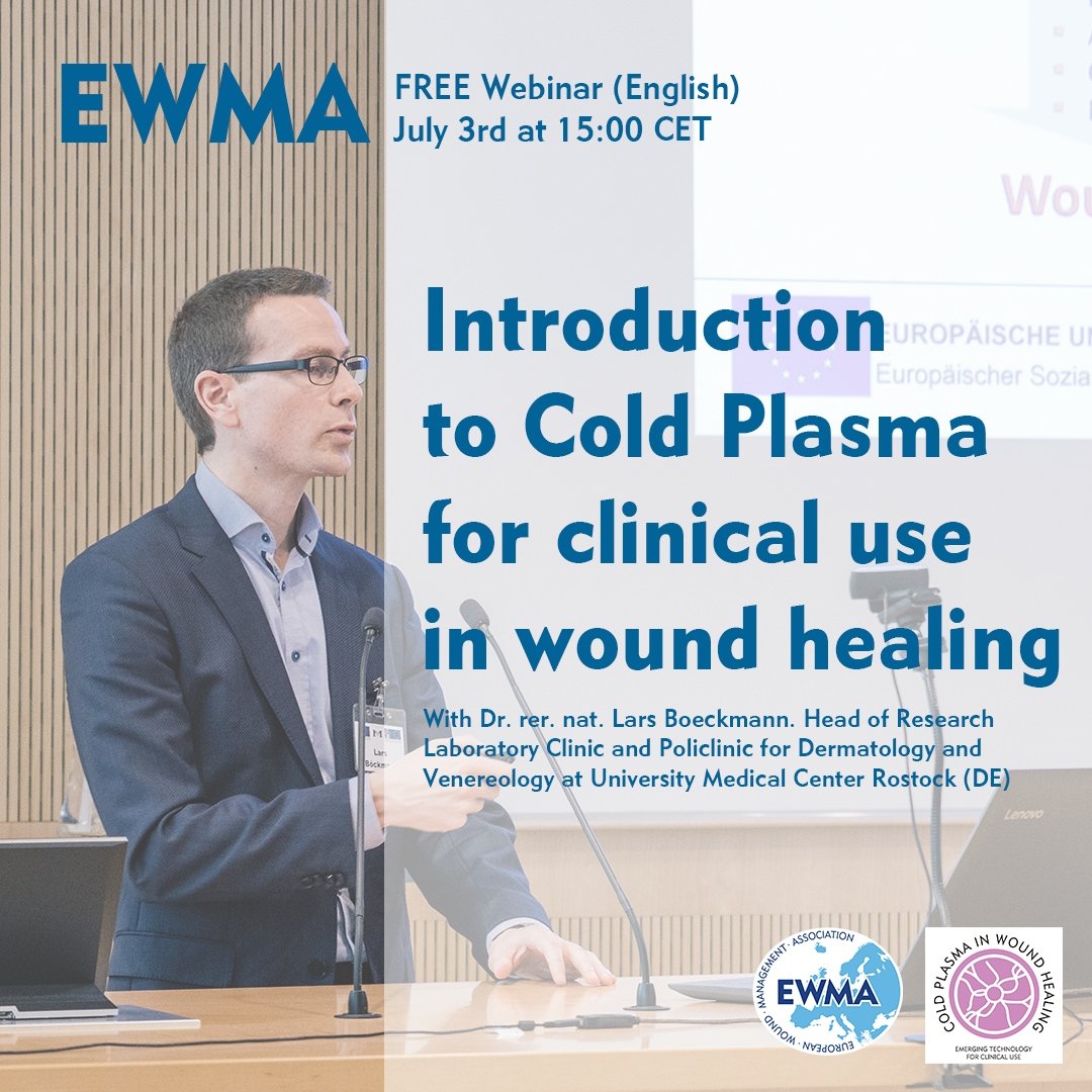 EWMAwound's tweet photo. Registration is open! Sign up for the free EWMA Webinar: "Introduction to Cold Plasma for clinical use in wound healing"

Date: 3 July 2023
Time: 3.00 – 3.30 PM cet

Sign up here: https://t.co/uspRFqpVJF https://t.co/ueMLdXjDCb