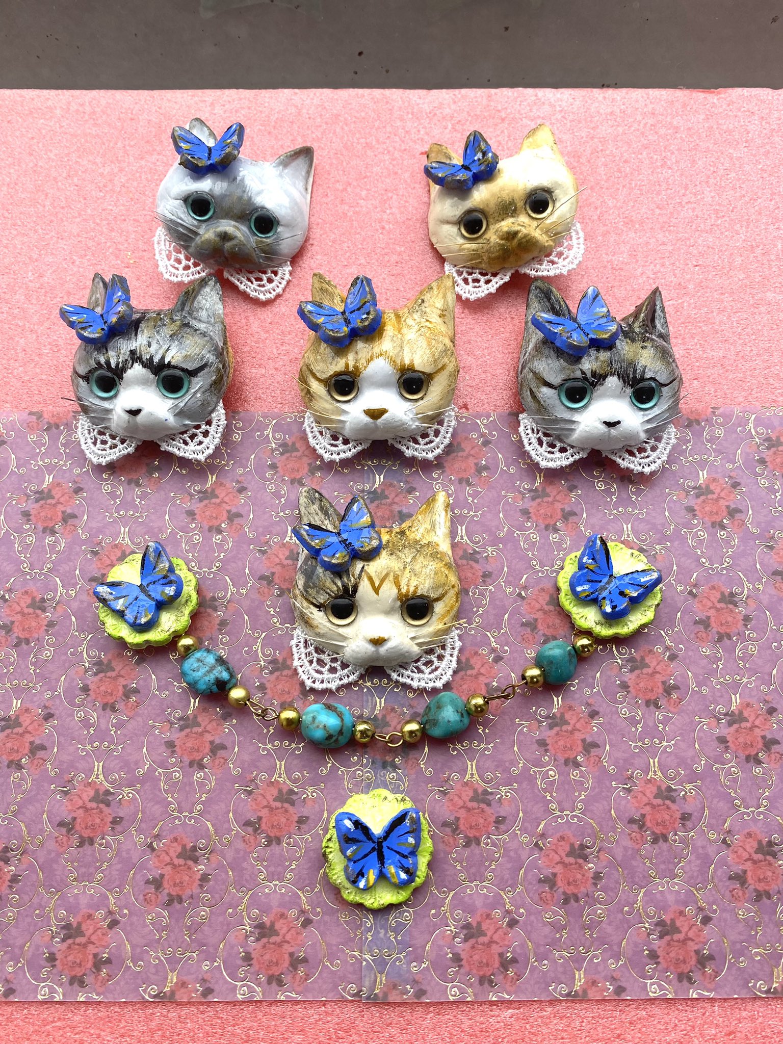 松尾ミユキ ブローチ｜BROOCH おしゃれ かわいい 動物 猫 ネコ