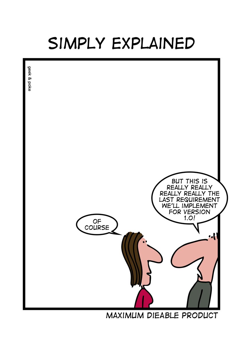 Tial Technologies (@tialtech) on Twitter photo Simply Explained MDP
<a href="/geekandpoke/">Oliver Widder</a>
#FridayFunnies #FunFridays #Cartoon #Laugh #Technology #Software #Project #Developers #Code #Coding #Programming #Cloud #SoftwareDevelopers #SoftwareDesign Simply Explained MDP
<a href="/geekandpoke/">Oliver Widder</a>
#FridayFunnies #FunFridays #Cartoon #Laugh #Technology #Software #Project #Developers #Code #Coding #Programming #Cloud #SoftwareDevelopers #SoftwareDesign