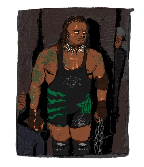ECW Gary Wolf  練習絵で先月あたりに描きました。 まだ現役でこのキャラクターでやってて最高だ〜