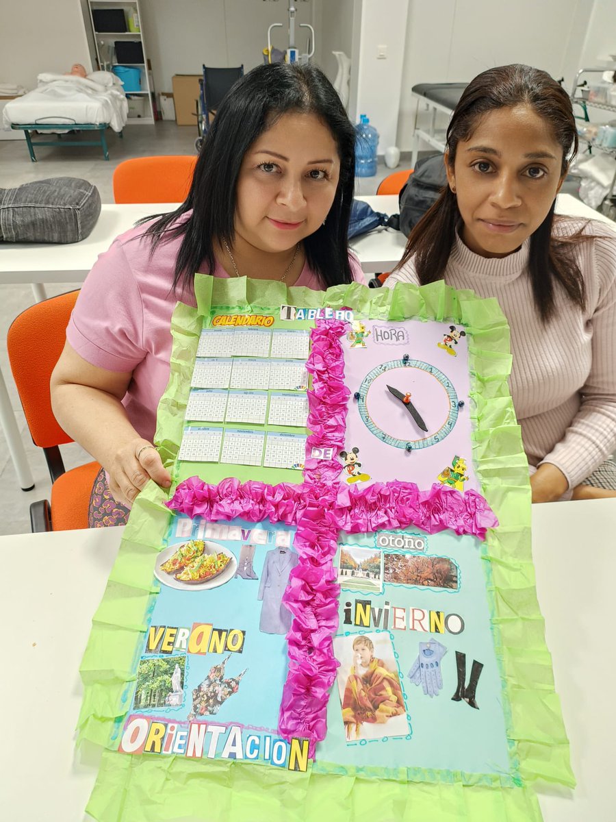 escuelaecp's tweet photo. El viernes hicimos un tablero de orientación temporal. Favorece la orientación en personas con problemas cognitivos, para una mejor conexión y orientación a la realidad, aumento de la autoestima y percepción de control al establecer unas rutinas y señalar eventos importantes. https://t.co/Han4vzRXXf