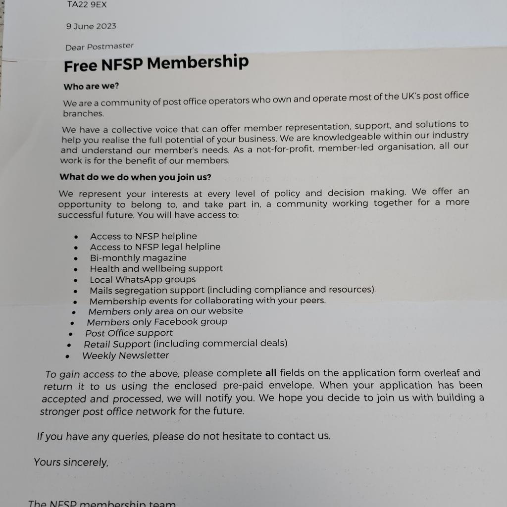 CDubery's tweet image. Are they taking the piss. Why would I want to join an organisation that have never supported SPMs in the past. #postofficescandal