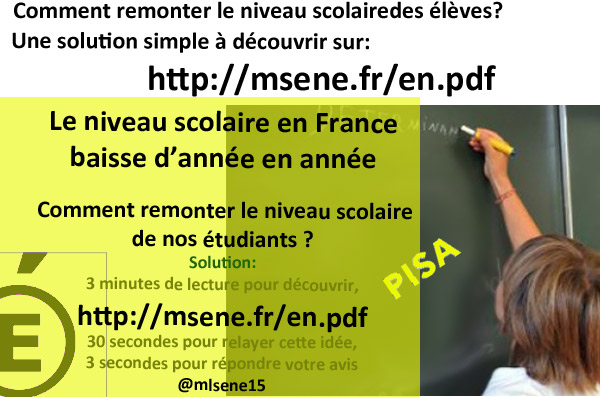 L'enseignement se dégrade en France #PapNdiaye
@FMagissimo   @OdoxaSondages   @Gaspard2012   @auroreberge   @anpalou   @kevorkian_jean   @perrinaud   @allomentet   #radar   #saintetienne   #spectaclevivant   @LeParisien_77   @ghnnn_v @LakehalFathia   @RCFSarthe @Salommakharadze