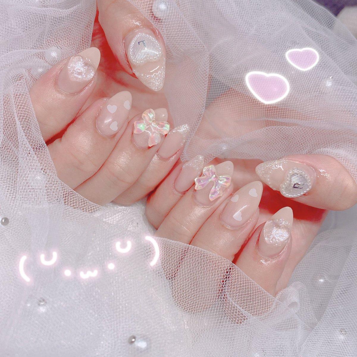 CREAM_MARI's tweet photo. 最近のねいる🤍🎀
かわいいから載せておく꒰ᐡ• ‧̫ •ᐡ꒱⊃🪄✩
推しのイニシャル最近毎月いれてる💘💫 https://t.co/dOl2ON5xwT