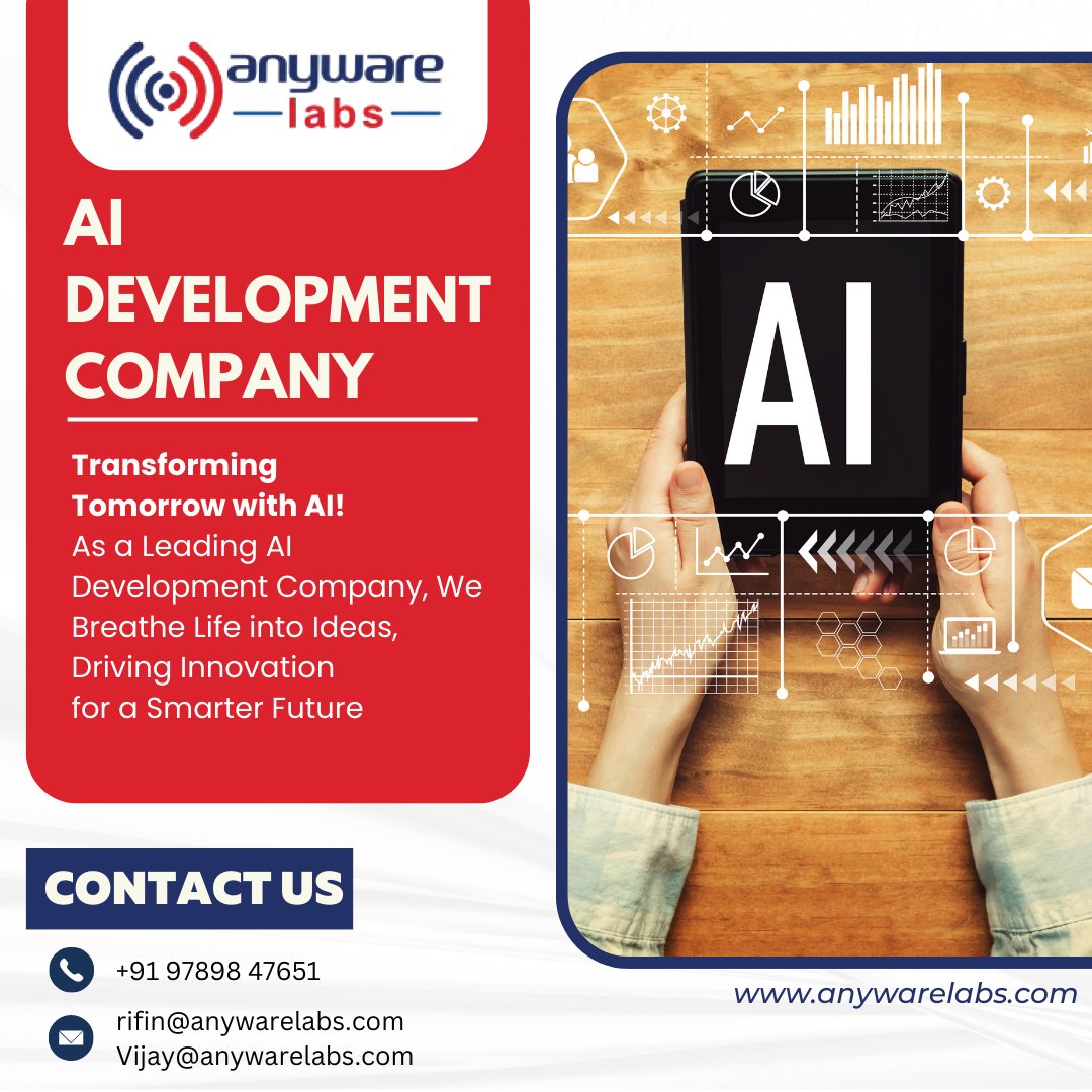anywarelabsch's tweet image. Visit: anywarelabs.com
Call @ 09789847651
Mail to rifin@anywarelabs.com
vijay@anywarelabs.com   

#anywarelabs #iot #technology #digitaltransformation #ai #internetofthings #automation #innovation
 #ai #robotics #robot #artificialintelligence #innovation #aitechnology