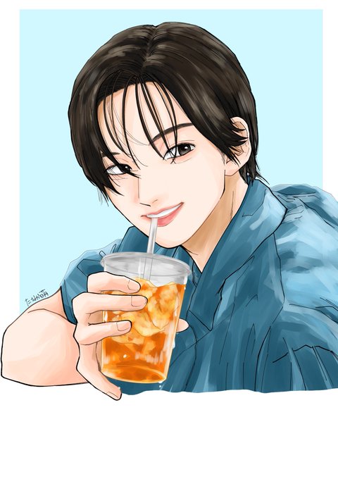 「飲み物 上半身」のTwitter画像/イラスト(新着)｜4ページ目