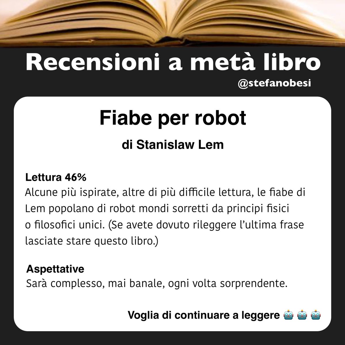 lud_w's tweet photo. Lem scrive sempre per un motivo profondo, esistenziale, e anche nel caso delle #fiabe per #robot ogni frase è così densa da cambiare il peso specifico della carta.

Se amate lo #scrittore troverete anche qui invenzioni magnifiche. Altrimenti avvicinatevi con cautela.

#receAmetà https://t.co/x4YVOtGIyu