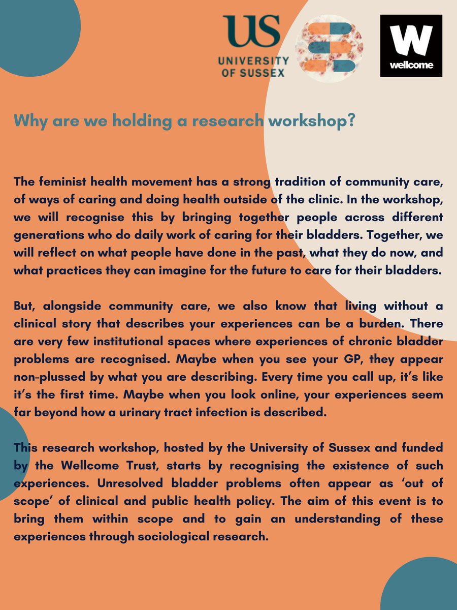 EKashouris's tweet image. Here we go again!! Contracts are signed and rooms are booked for our second feminist workshop on UTI 
➡️London, Saturday 30th September
➡️There are currently 13 spaces available. 
➡️Email e.kashouris@sussex.ac.uk for more info about taking part
