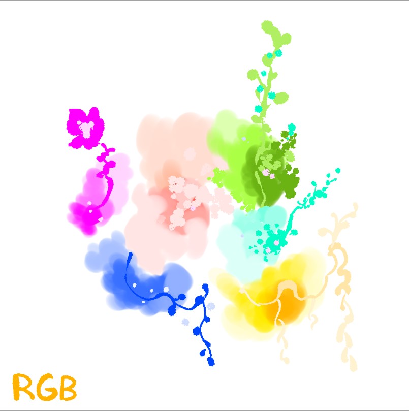 「PC絵の色は デジタルのRGBと 紙のCMYKがあると 今、知りました。 ネコキ」|吉岡味二番のイラスト