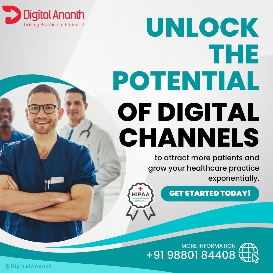 Unlock the potential of digital channels to attract more patients and grow your healthcare practice exponentially. 

#Healthcaremarketing, #DigitalAnanth, #PatientAcquisition, #PracticeGrowth #DigitalAnanth #Healthcaremarketing #Healthcaremarketingagency