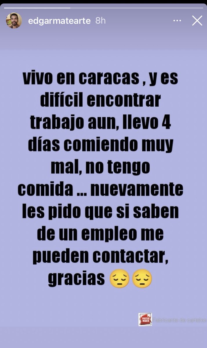 Me refieren la cuenta del profesor Edgar que está pasando cómo muchos venezolanos,por una situación de precariedad y no tiene alimentos. Está ofreciendo descuentos especiales en sus clases de matemáticas, cálculo, variable complejas . Cualquier info les dejo el contacto. Gracias
