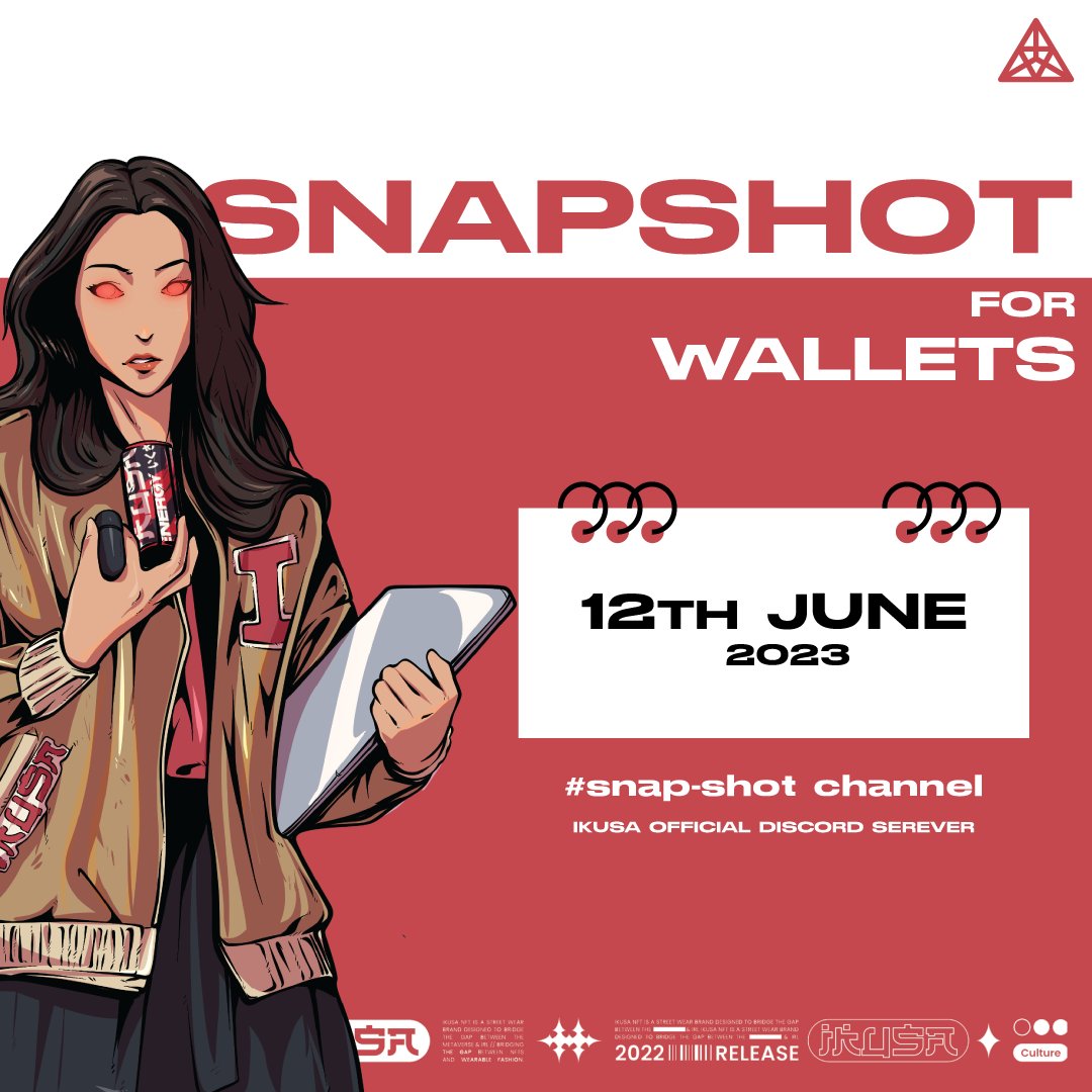 🉐SNAPSHOT FOR WALLETS

Wallet Drop: 12th June to 15th June (2023)

How to Participate:  
01. Join the ⁠🈴│snap-shot  chat channel 
02. Drop your wallet address with your Ikusa NFTs in the chat 
03. We will review and validate your wallet address

#ikusa #enterthetunnel