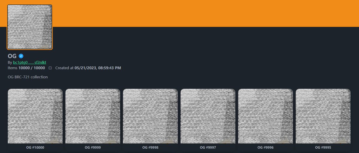 当时打了几十个号，给大家发个福利！
暂时还没开图 不过项目方有在做事。  

🎁抽5个<a href="/BRC_721/">BRC721 🟠 (discontinued)</a> OG卡，每人2张   

1⃣关注
@BIGBGE1 

2⃣点赞+转发+@三个人

48小时开奖