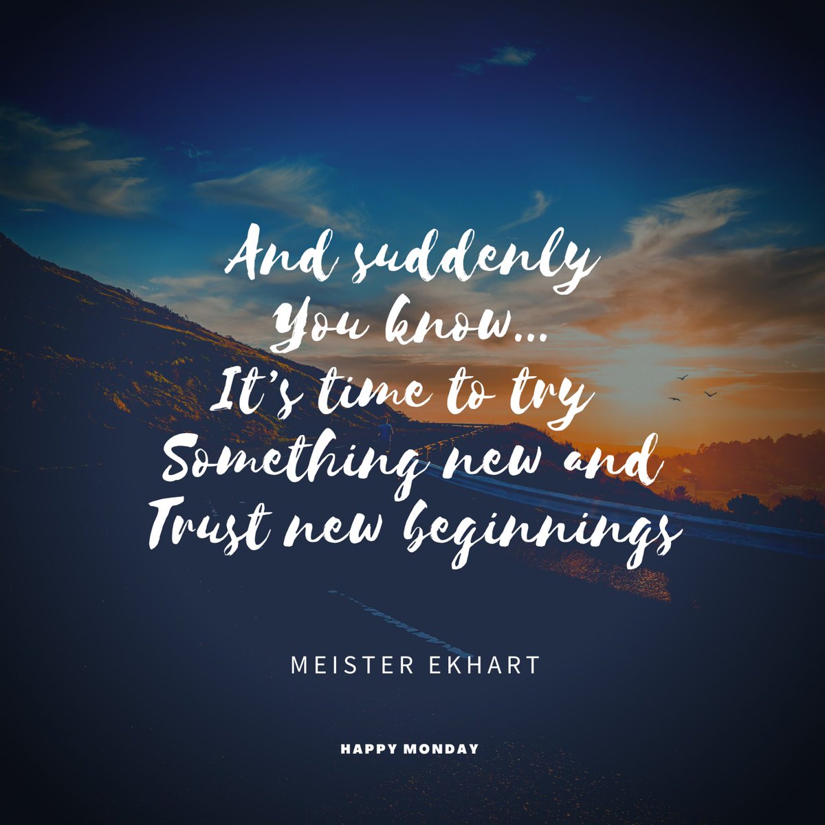 “And suddenly you know… It’s time to try something new and trust new beginnings.” - Meister Ekhart
#happymonday #dosomethingnew #newbeginnings