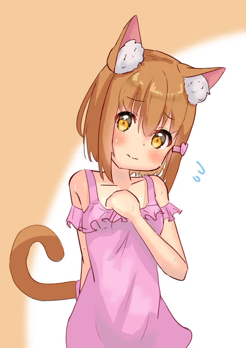 うちの子ミミちゃん! 暑くて汗かいちゃってる… #イラスト