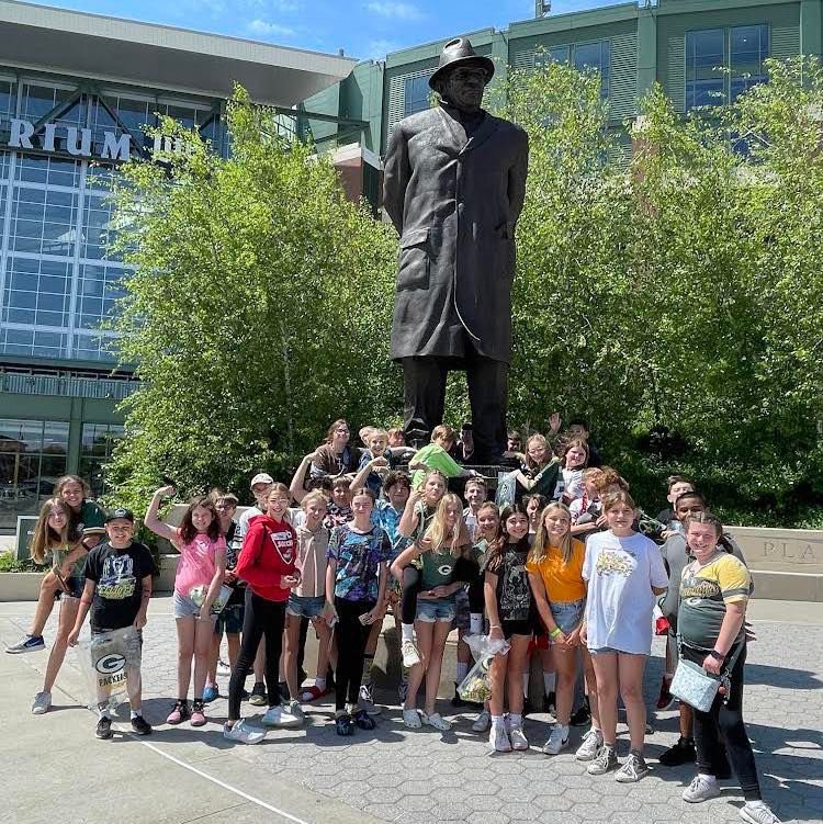 Our 6th graders visited Lambeau Field and saw what the students refer to as ‘the ELA statue.’ 💛💚🏈

Mrs. De Jong started the year and ended the year with Vince Lombardi's quote, “The only place success comes before work is in the dictionary." 😉 #BoostTheOost