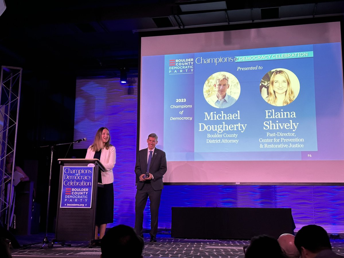 elliottvhood's tweet photo. Ain’t no party like a BoCo Dems party! Great to celebrate democracy and this incredible community tonight in Lafayette. Congrats to all the award winners and what a thrill to hear keynote speaker US Rep @MaxwellFrostFL. #bocodems #democracy https://t.co/lZTV8xbbrH