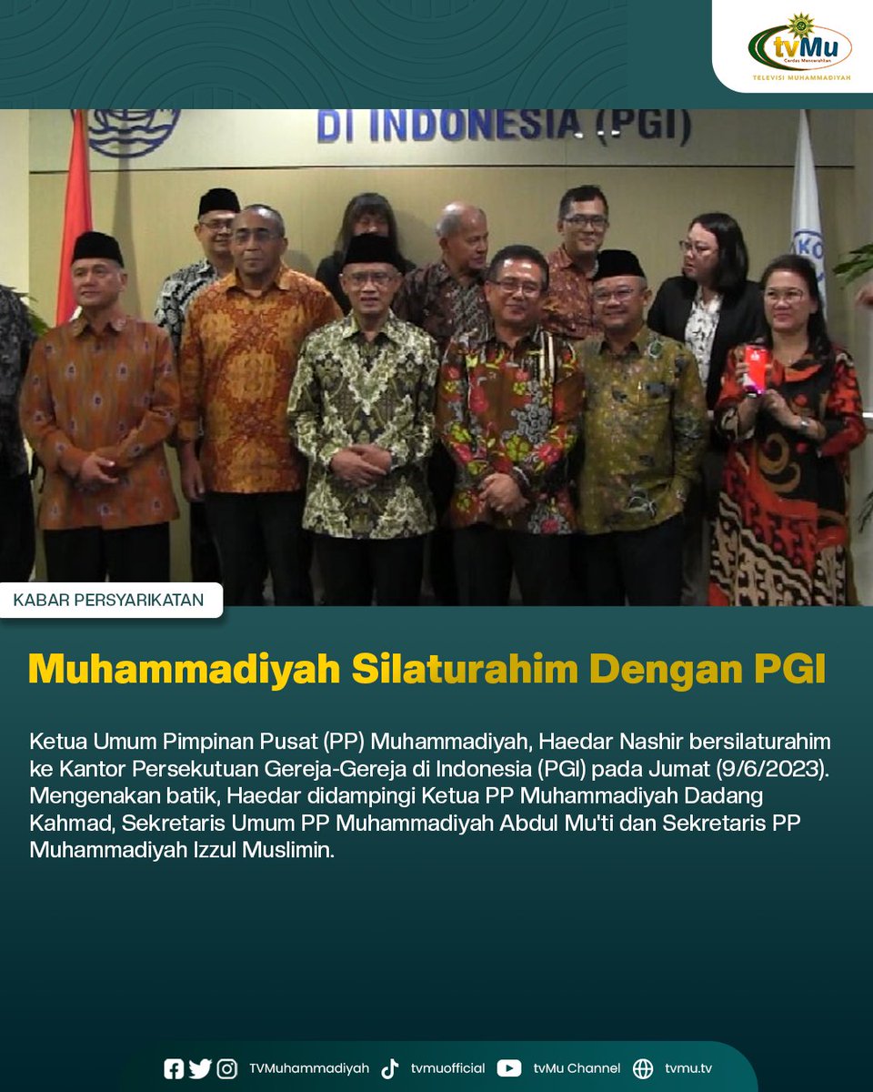 Ketua Umum PP Muhammadiyah, Haedar Nashir menyebutkan, Muhammadiyah dan PGI banyak titik temu, kesamaan pandangan dan sikap kebangsaan dengan Persekutuan Gereja-Gereja di Indonesia (PGI), khususnya menjelang tahun politik 2024.