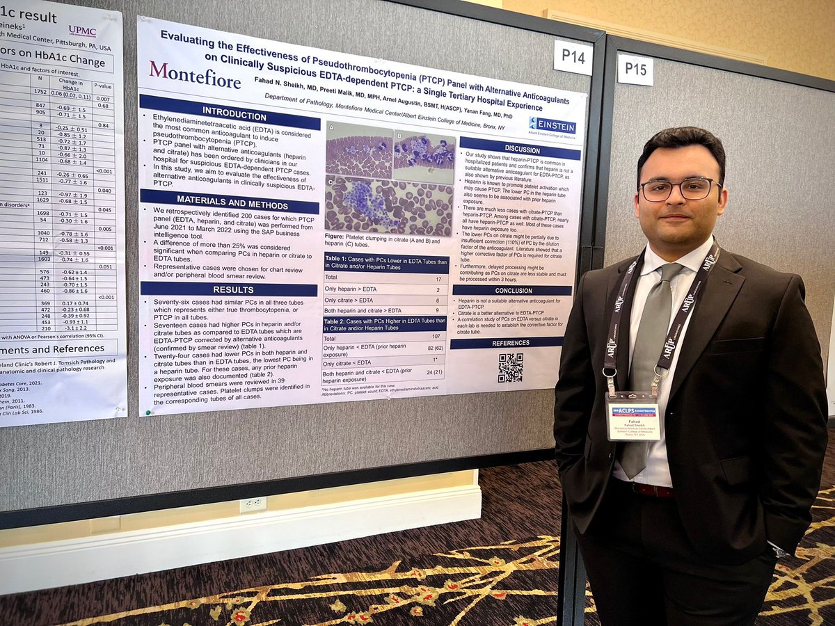 pmalik01's tweet image. Poster presentation at #ACLPS2023 by @fsheikhpath. Glad to be part of the team. Thank you Dr. Fang. Proud Monte residents. @EinsteinPath @MontePathRes #PathTwitter