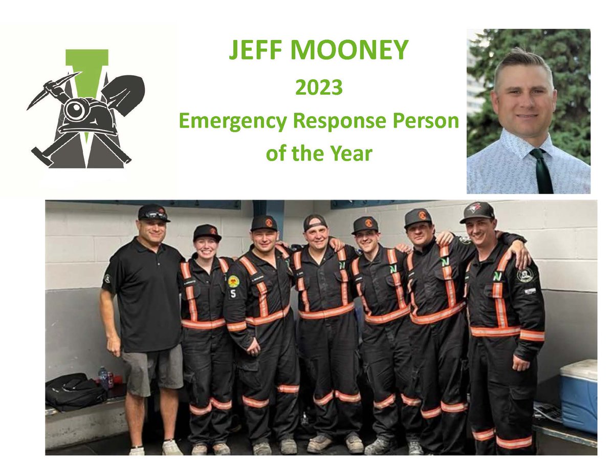 SaskMiningAssoc's tweet photo. At the 2023 #ERMRC we were honored to present the family of Jeff Mooney with the Emergency Response Person of the Year Award. Jeff was a member of #ERMR TeamAllan @NutrienLTD since 2012 & was Team Captain. Jeff passed away from cancer Nov 1/22. His legacy lives on. #SafetyFamily https://t.co/cO0tMZ7VBW