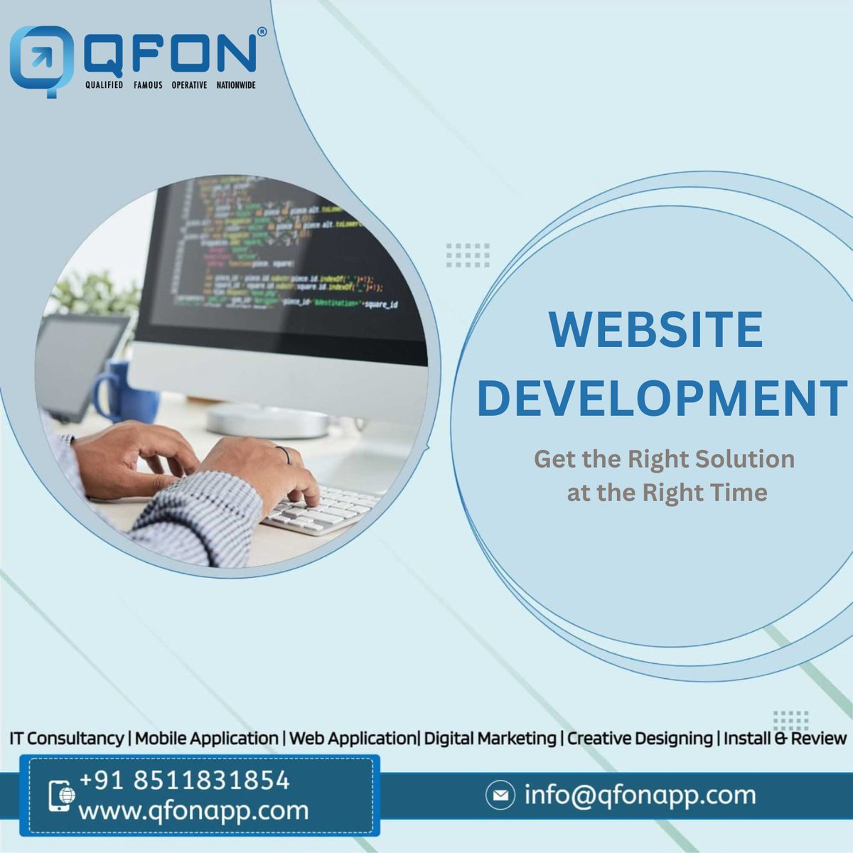 qfonapp's tweet image. Are you looking to establish a strong online presence for your business? At Qfonapp, we specialize in professional #websitedevelopmentservice that cater to your unique business needs.
Contact us at:+918511831854, info@qfonapp.com #phpwebdevelopment #WebDevelopment #qfonapplimited